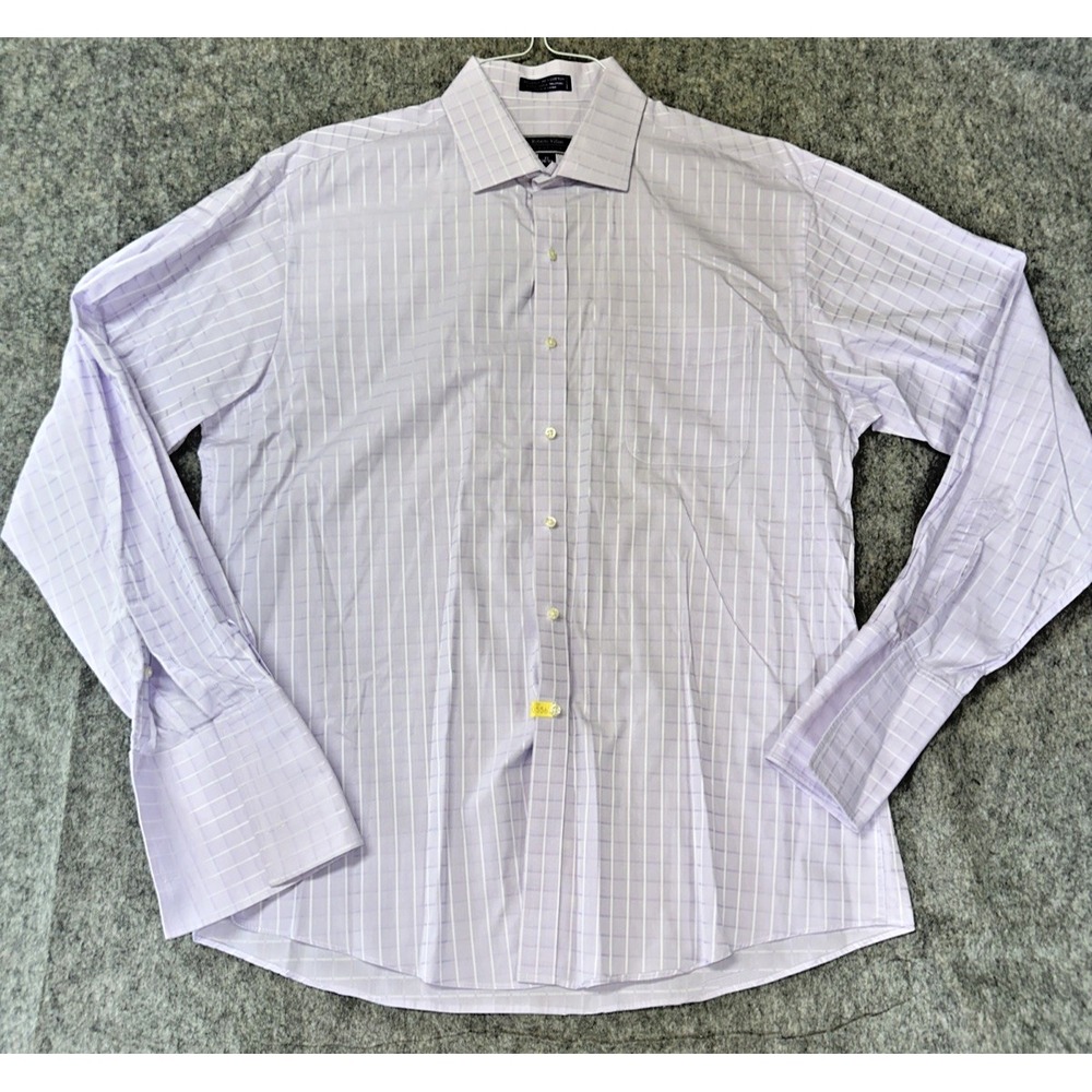 Roberto Villini Blue 17/36-37‎ Long Sleeve 100% Cotton, Cuff Links -(22-9)